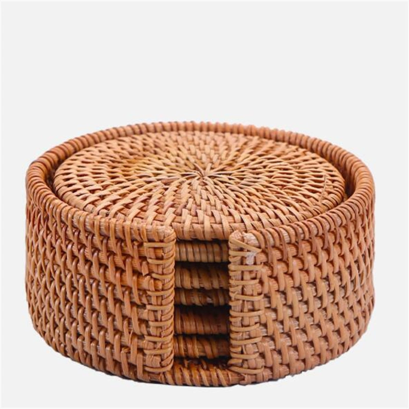 Natural Bamboo Coaster Placemat Braided Rattan Tablemats