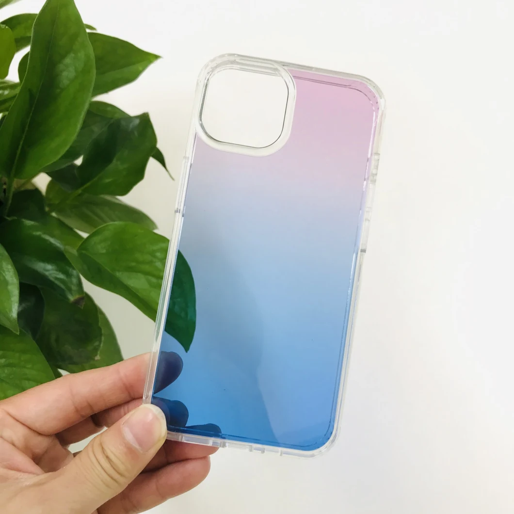 Pink+Green Gradient Colors Fashion Design Mobile Phone Case for Samsung S23 Ultra 5g Shockproof TPU Case