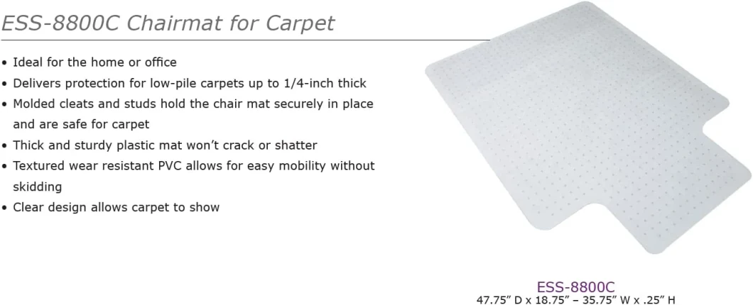Office Chair Mat Carpet Computer Desk Chair Mat Floor Carpet Easy Glide Rolling Plastic Floor Mat for Office Chair Rug
