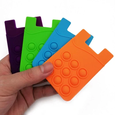 Эластичный эластичный силиконовый держатель с двойным карманом для мобильного телефона, держатель для кредитных карт, наклейка, универсальный чехол-кошелек, держатель для карт