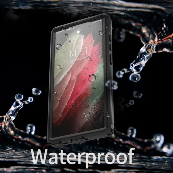 Redpepper DOT для Samsung Galaxy S23 Ultra, водонепроницаемый чехол для телефона IP68, прозрачная задняя панель телефона с защитой от царапин [поддержка разблокировки отпечатков пальцев] - черный