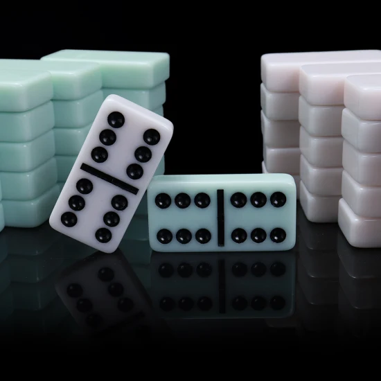 Набор домино Jumbo Double из 6 кристаллов цвета слоновой кости, индивидуальный логотип для игр казино