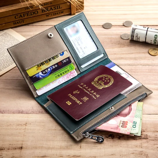 Al994 RFID Натуральная кожаный кошелек для кредитных карт с небольшими изменениями, черный семейный дизайнерский держатель для паспорта на заказ